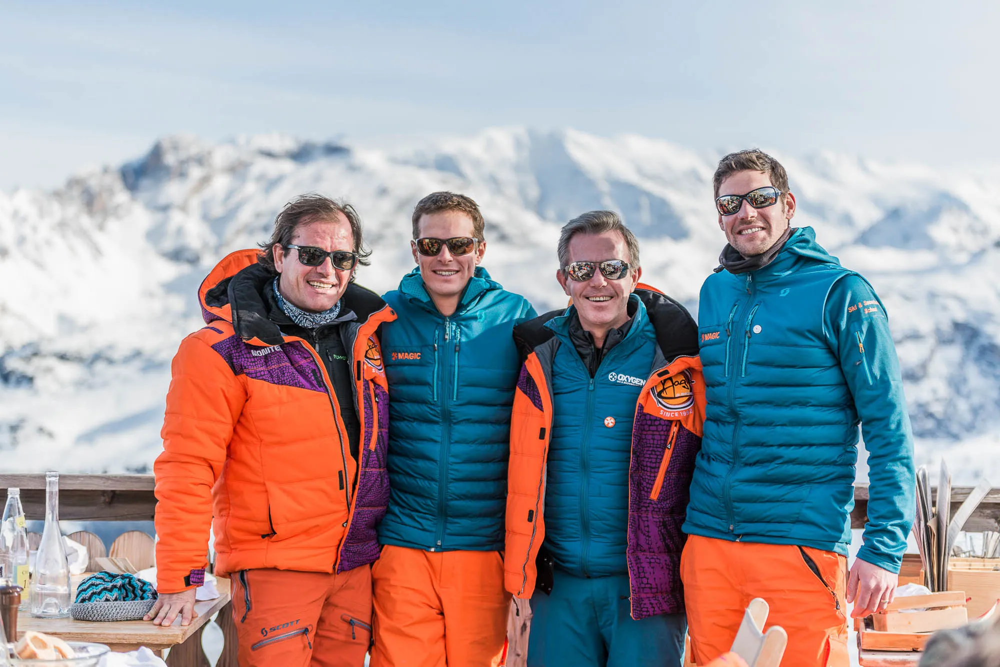 Pierre and Bertrand De Monvallier, co-founders of Oxygène, and Pierre Morlac and Yohann Vernet, owners of Magic in Val Thorens.